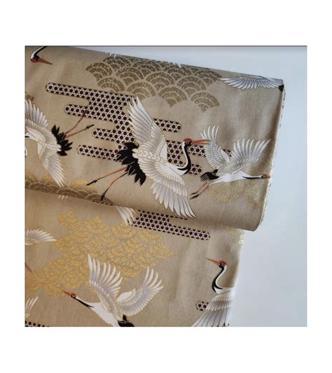 flying cranes fabric